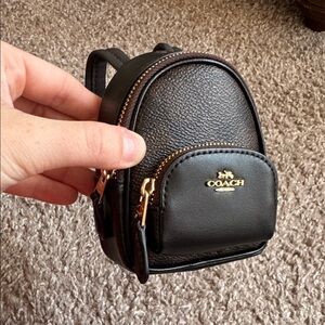 Coach Black Mini Leather Backpack with Gold Hardware